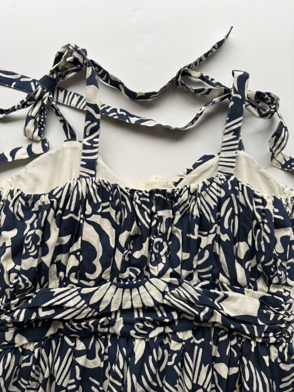 Anthropologie Forever That Girl dress  Navy White Floral Tie Strap Midi Dress SP - Picture 5 of 12